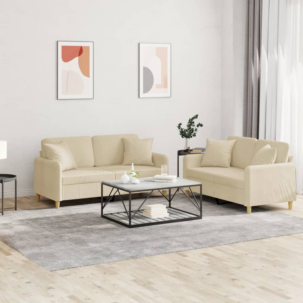 Set De Canapele Cu Perne, 2 Piese, , Textil