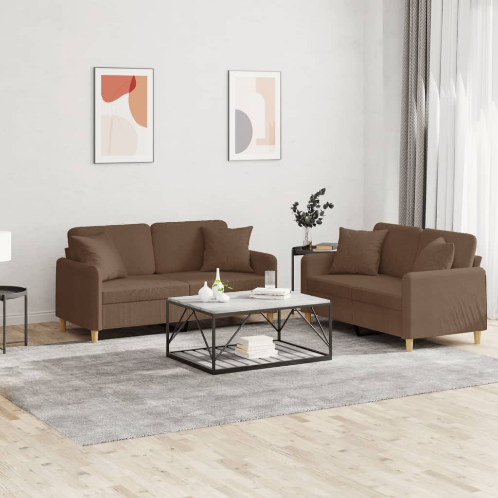 Set De Canapele Cu Perne, 2 Piese, , Textil