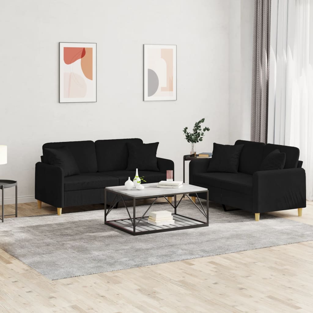 Set De Canapele Cu Perne, 2 Piese, , Textil