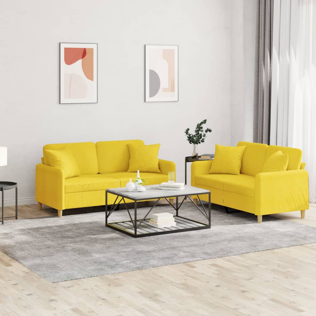 Set De Canapele Cu Perne, 2 Piese, , Textil