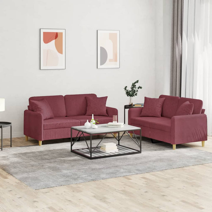 Set De Canapele Cu Perne, 2 Piese, , Textil