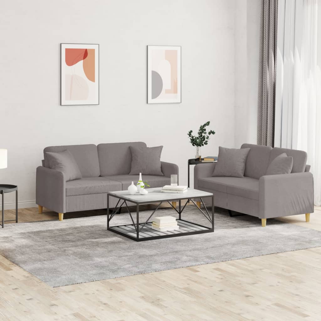 Set De Canapele Cu Perne, 2 Piese, , Textil