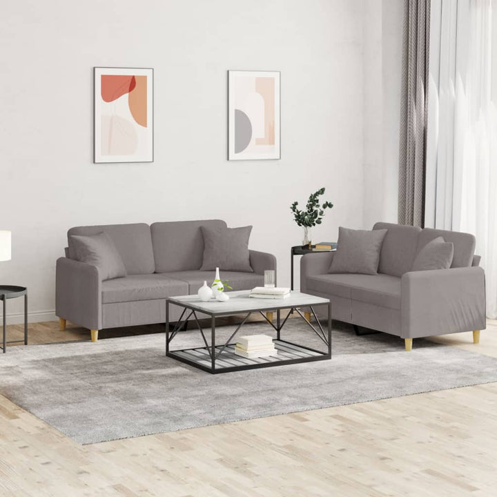 Set De Canapele Cu Perne, 2 Piese, , Textil