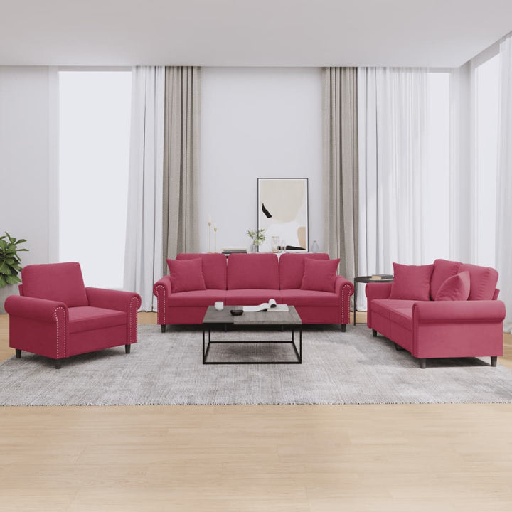 Set Canapea Cu Perne, 4 Piese, , Catifea