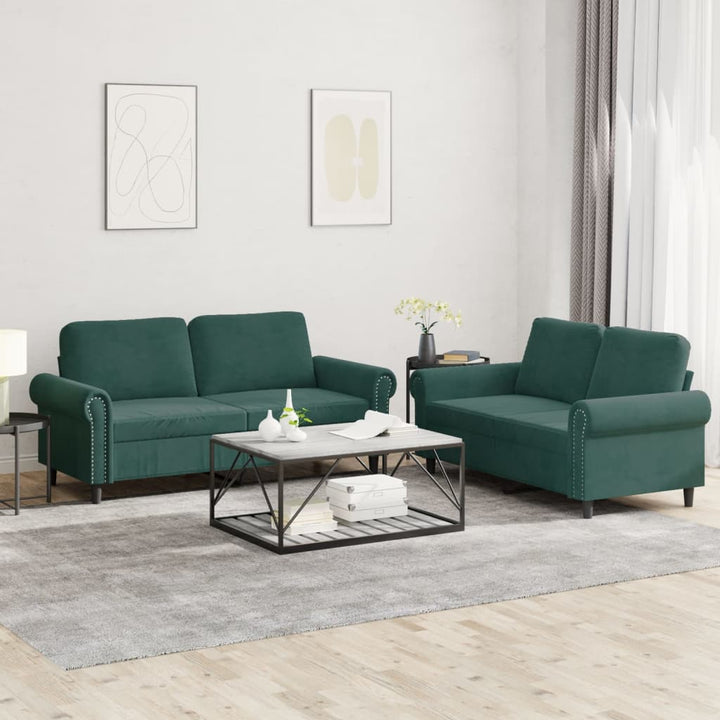 Set De Canapele Cu Perne, 2 Piese, , Catifea