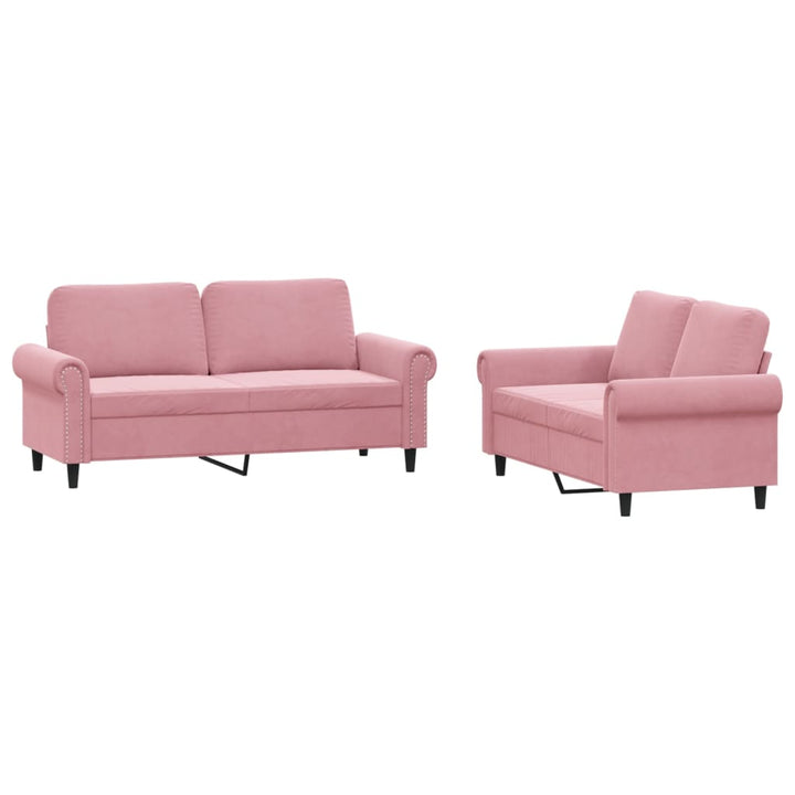 Set De Canapele Cu Perne, 2 Piese, , Catifea