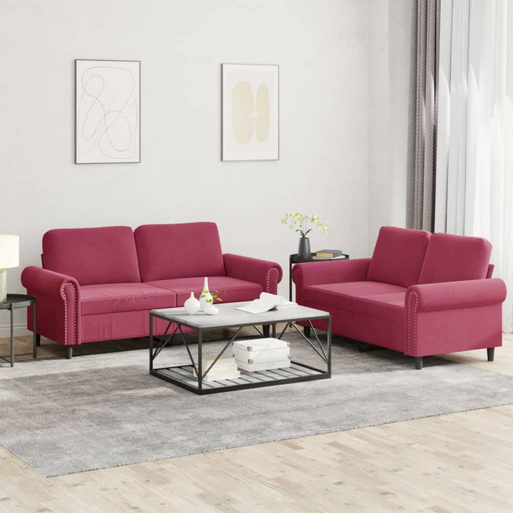 Set De Canapele Cu Perne, 2 Piese, , Catifea