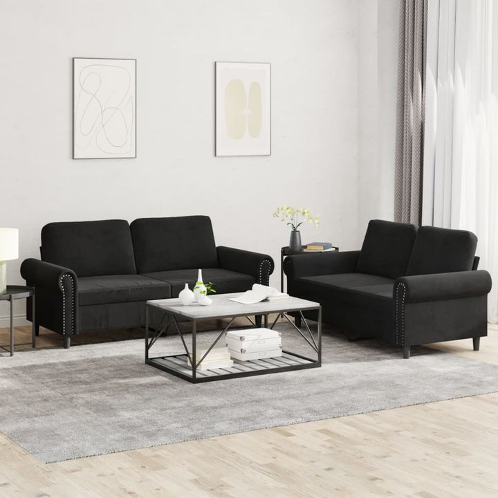 Set De Canapele Cu Perne, 2 Piese, , Catifea