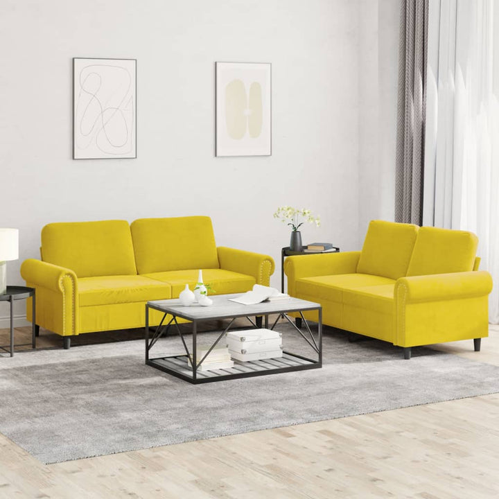 Set De Canapele Cu Perne, 2 Piese, , Catifea