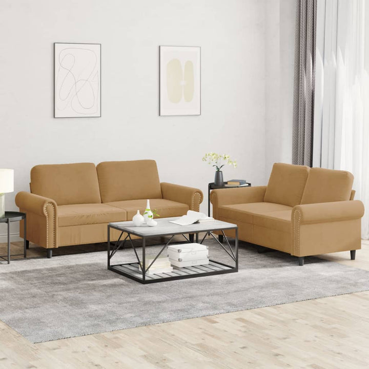 Set De Canapele Cu Perne, 2 Piese, , Catifea