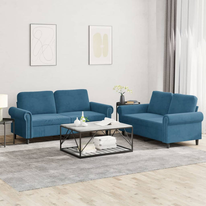 Set De Canapele Cu Perne, 2 Piese, , Catifea