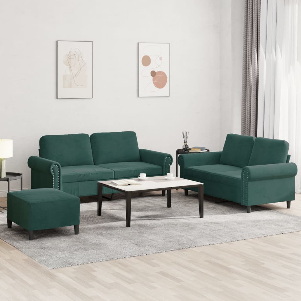 Set De Canapele Cu Perne, 2 Piese, , Catifea