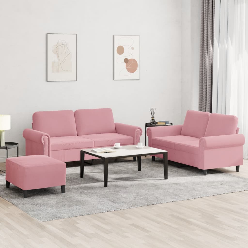 Set De Canapele Cu Perne, 2 Piese, , Catifea