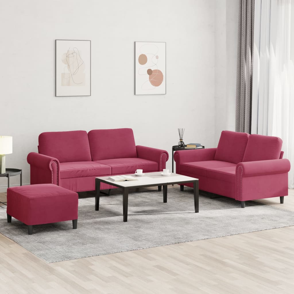 Set De Canapele Cu Perne, 2 Piese, , Catifea