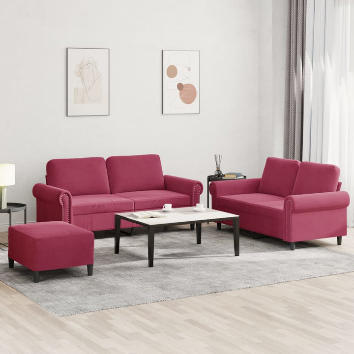 Set De Canapele Cu Perne, 2 Piese, , Catifea