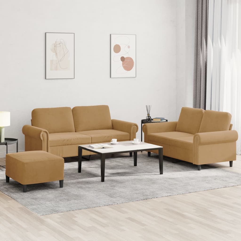 Set De Canapele Cu Perne, 2 Piese, , Catifea