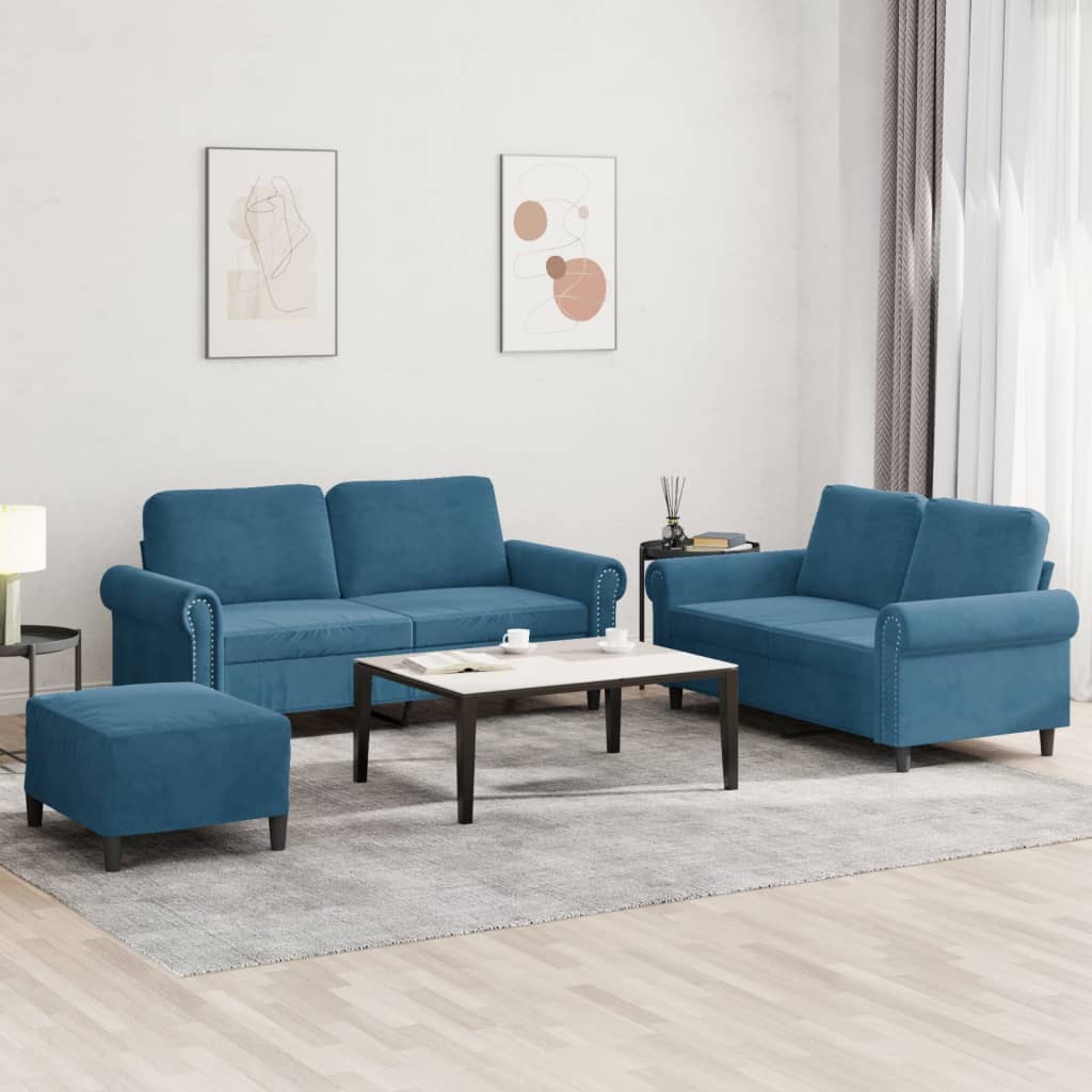 Set De Canapele Cu Perne, 2 Piese, , Catifea