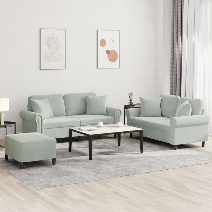 Set De Canapele Cu Perne, 2 Piese, , Catifea