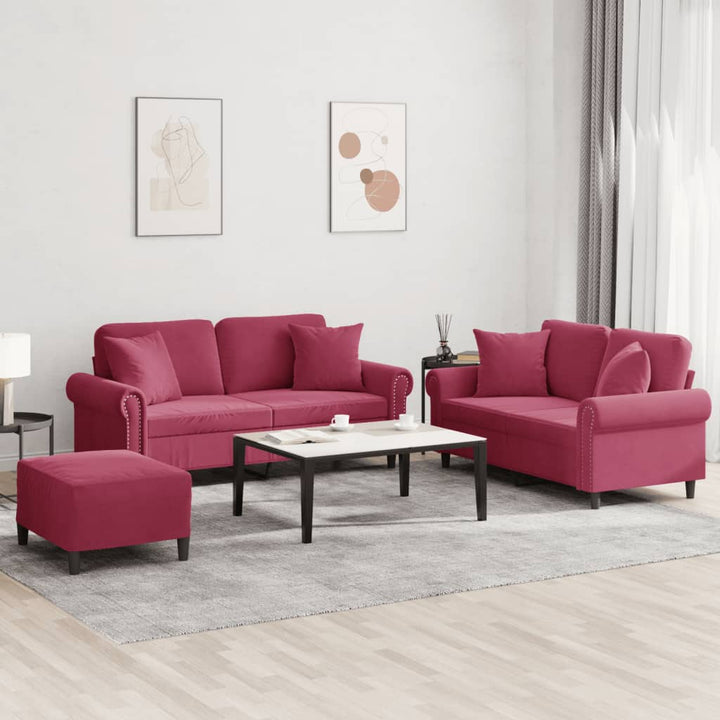 Set De Canapele Cu Perne, 2 Piese, , Catifea