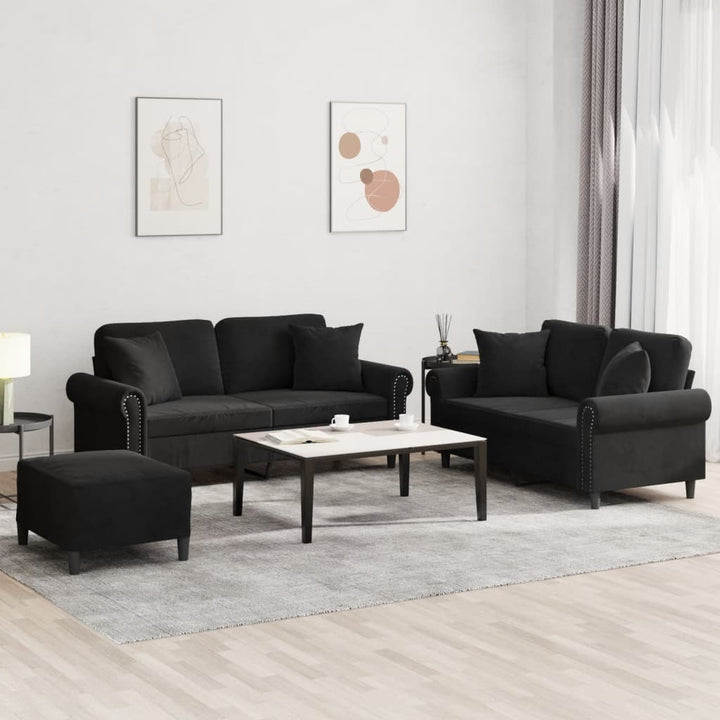 Set De Canapele Cu Perne, 2 Piese, , Catifea