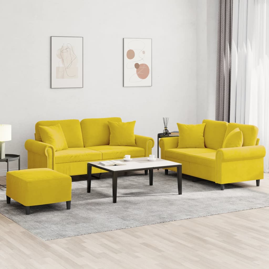 Set De Canapele Cu Perne, 2 Piese, , Catifea