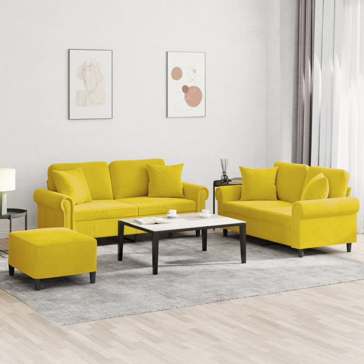 Set De Canapele Cu Perne, 2 Piese, , Catifea