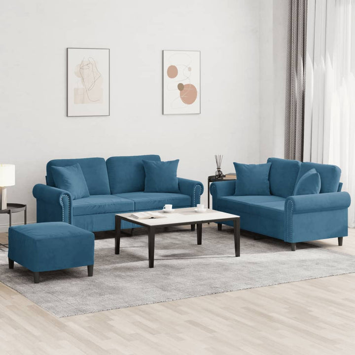 Set De Canapele Cu Perne, 2 Piese, , Catifea