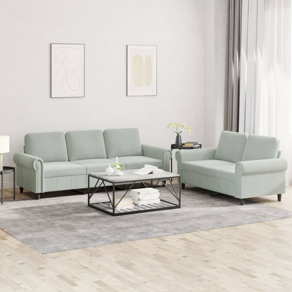 Set De Canapele Cu Perne, 2 Piese, , Catifea