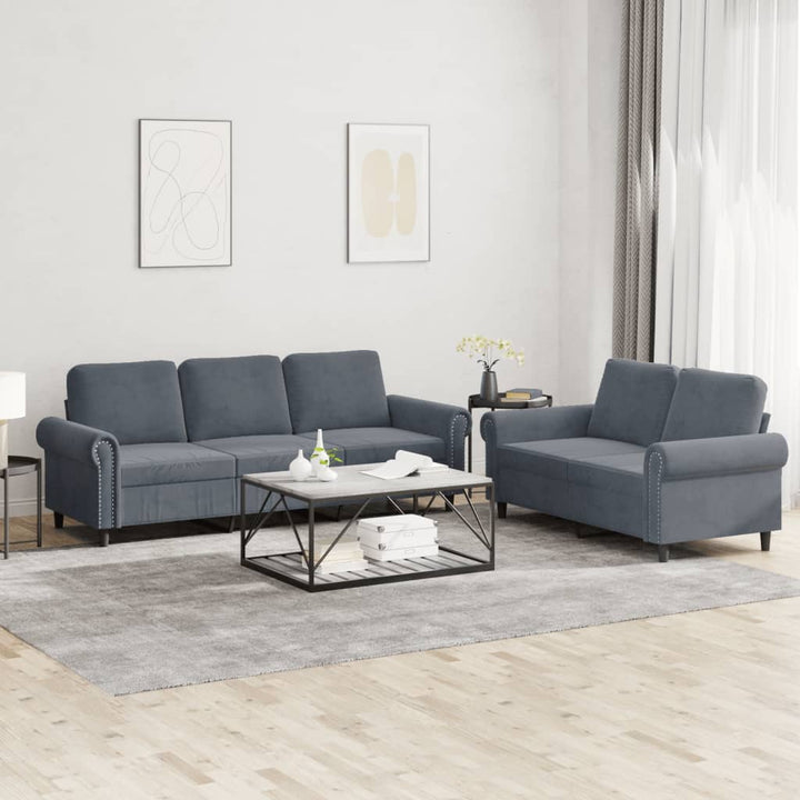 Set De Canapele Cu Perne, 2 Piese, , Catifea