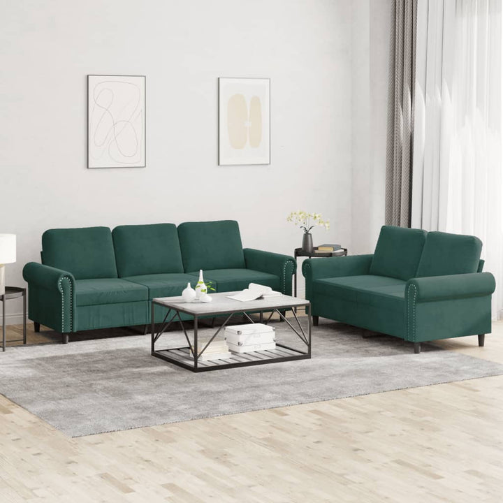Set De Canapele Cu Perne, 2 Piese, , Catifea