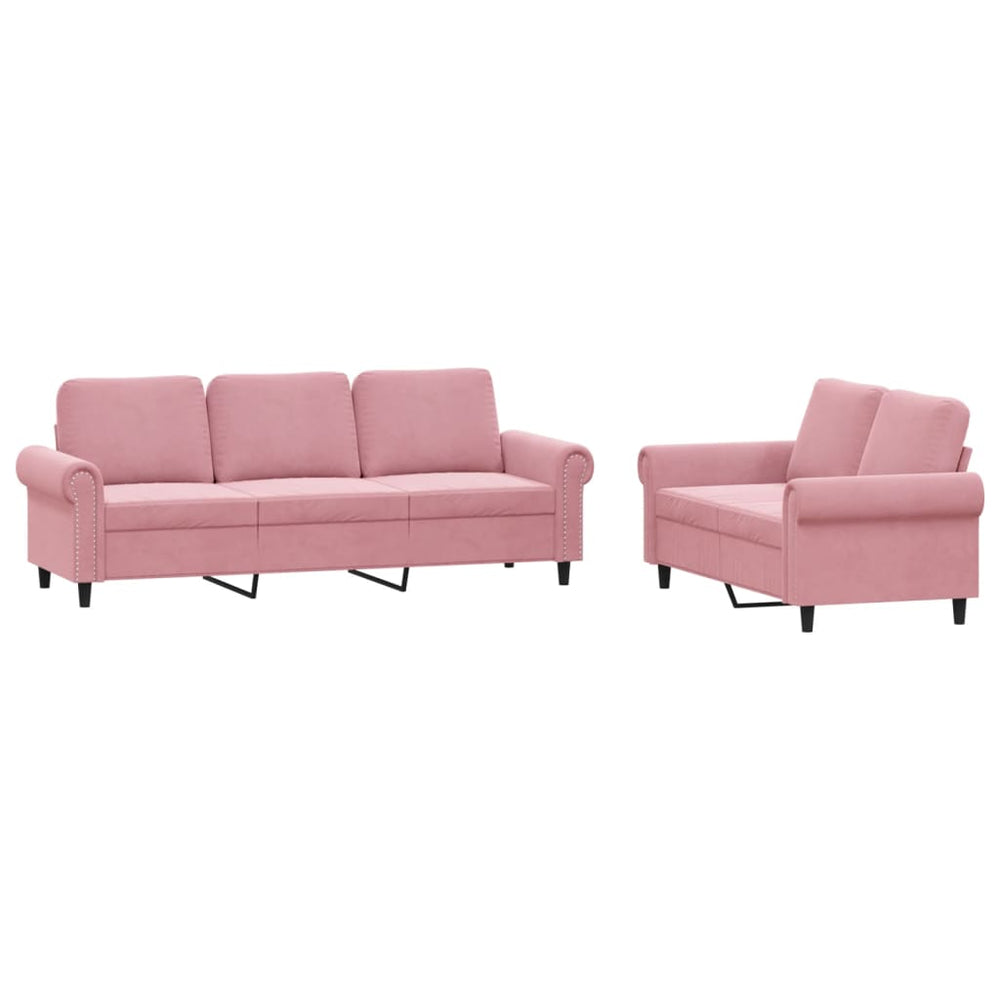 Set De Canapele Cu Perne, 2 Piese, , Catifea