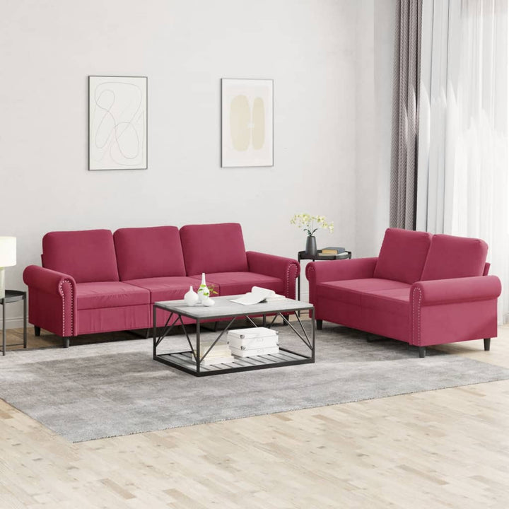 Set De Canapele Cu Perne, 2 Piese, , Catifea