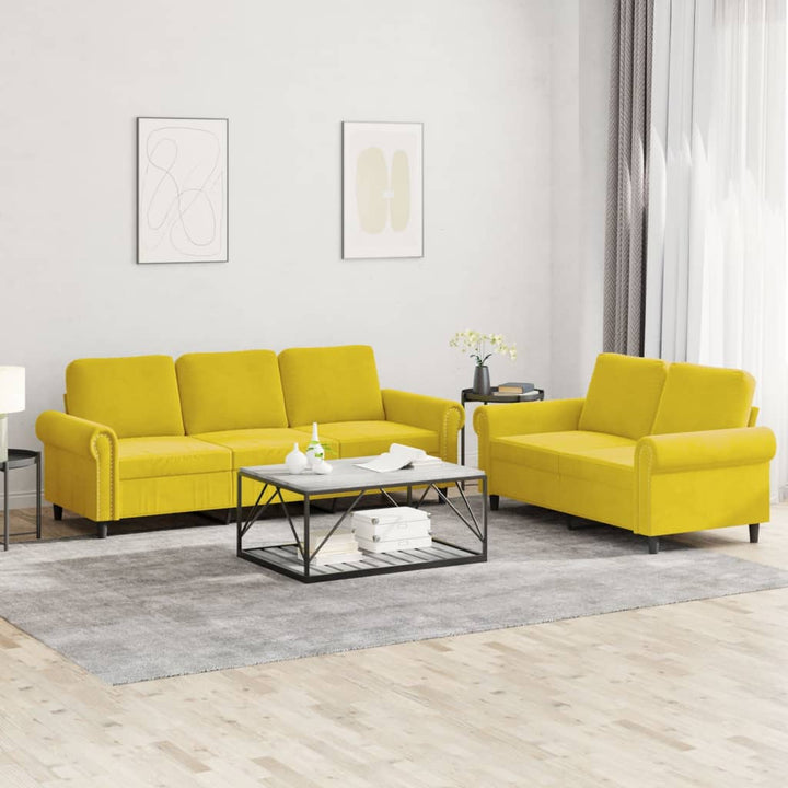 Set De Canapele Cu Perne, 2 Piese, , Catifea