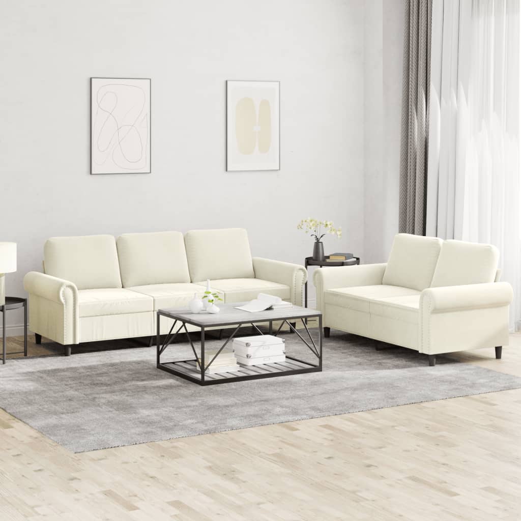 Set De Canapele Cu Perne, 2 Piese, , Catifea