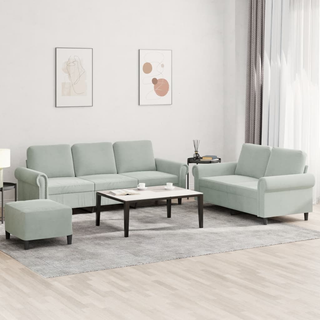 Set De Canapele Cu Perne, 2 Piese, , Catifea