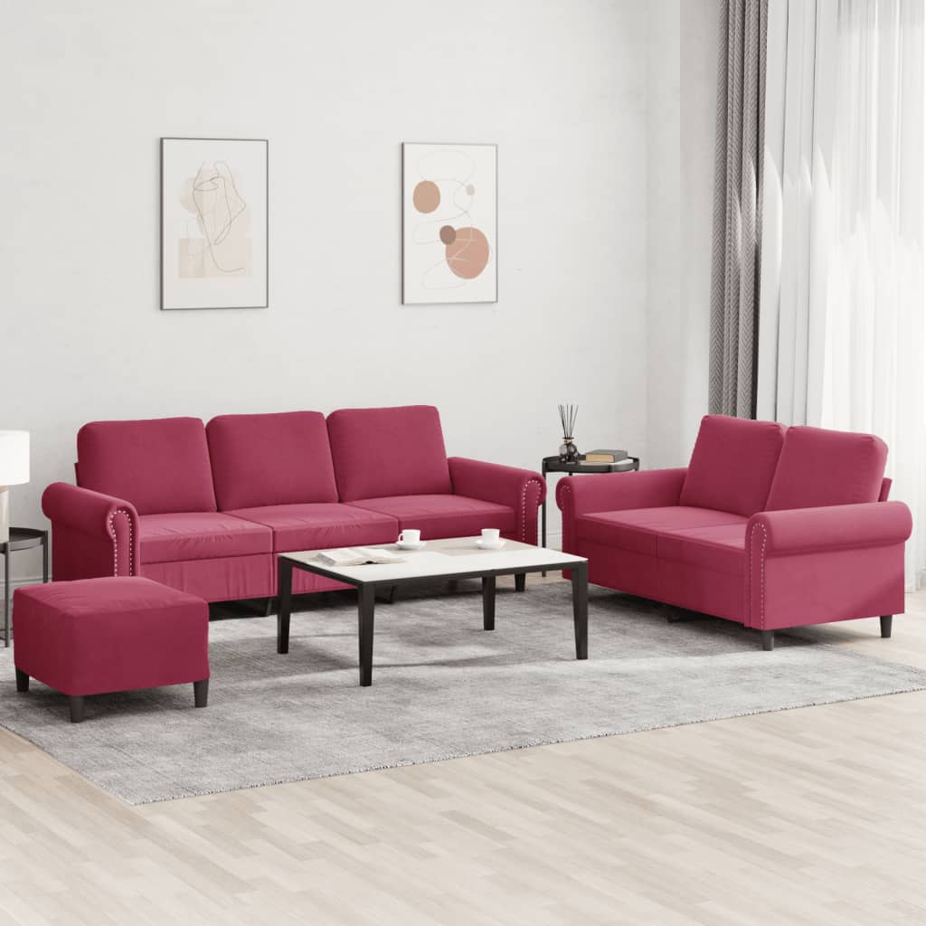 Set De Canapele Cu Perne, 2 Piese, , Catifea