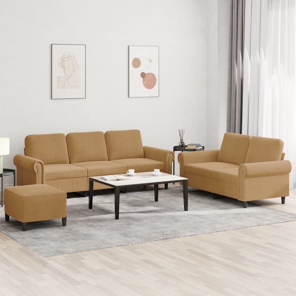 Set De Canapele Cu Perne, 2 Piese, , Catifea
