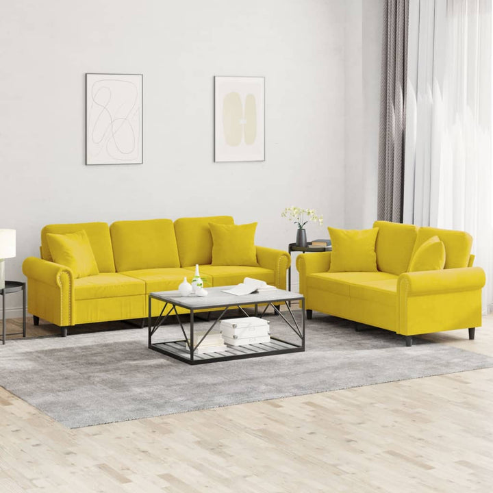 Set De Canapele Cu Perne, 2 Piese, , Catifea