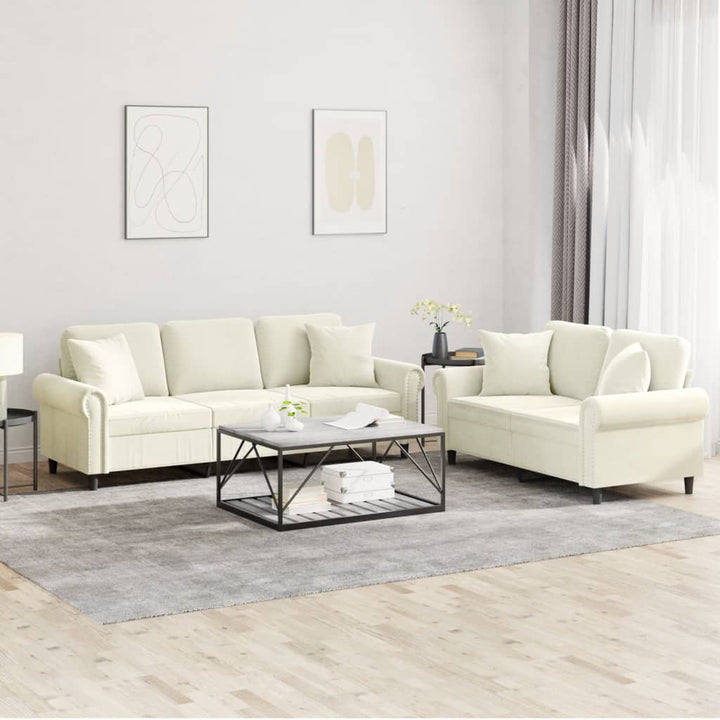 Set De Canapele Cu Perne, 2 Piese, , Catifea