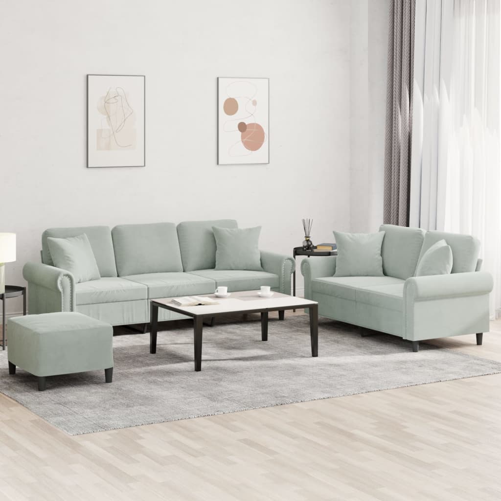 Set De Canapele Cu Perne, 2 Piese, , Catifea