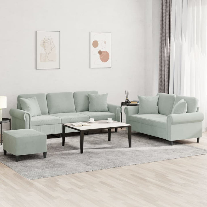 Set De Canapele Cu Perne, 2 Piese, , Catifea