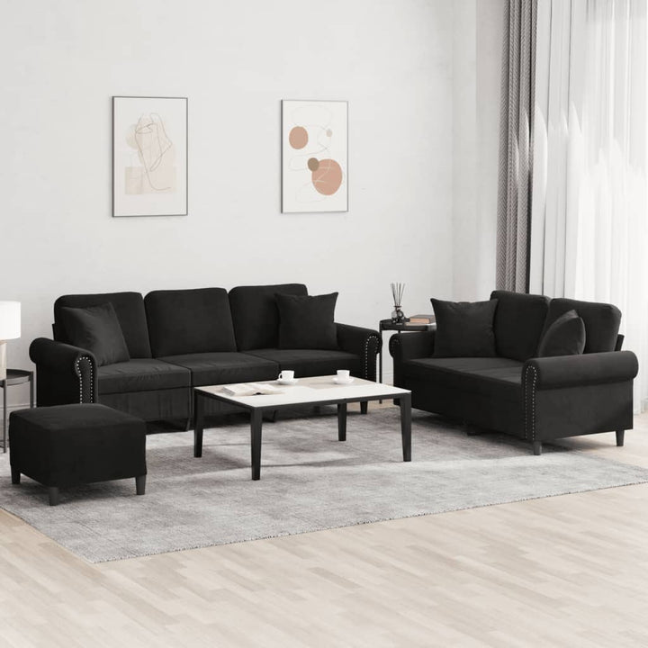 Set De Canapele Cu Perne, 2 Piese, , Catifea