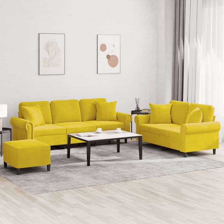 Set De Canapele Cu Perne, 2 Piese, , Catifea