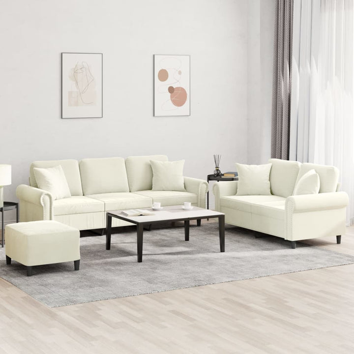 Set De Canapele Cu Perne, 2 Piese, , Catifea