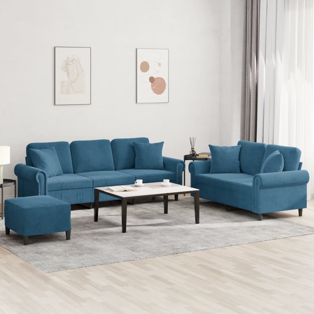 Set De Canapele Cu Perne, 2 Piese, , Catifea
