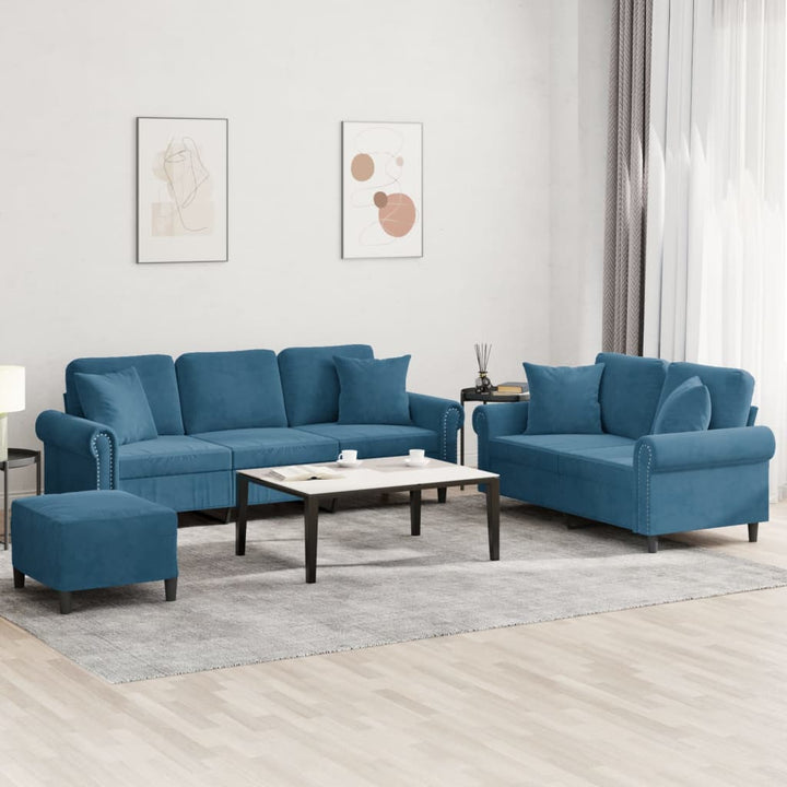 Set De Canapele Cu Perne, 2 Piese, , Catifea