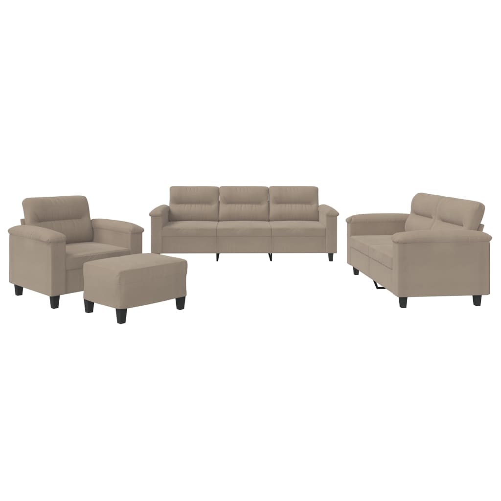 Set De Canapele Cu Perne, 4 Piese, , Microfibră
