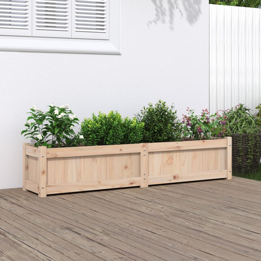 Jardinieră De Grădină, Maro Ceruit, 150X31X31 Cm Lemn Masiv Pin