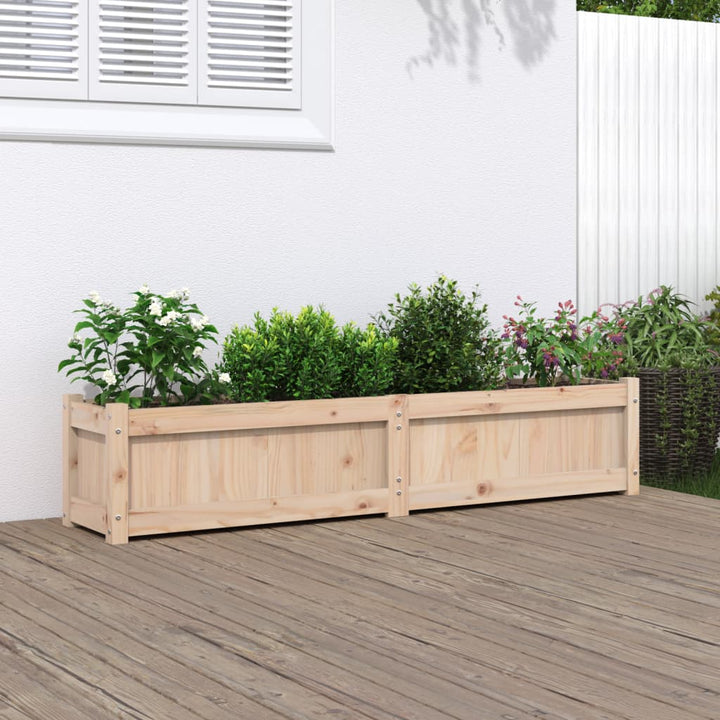 Jardinieră De Grădină, Maro Ceruit, 150X31X31 Cm Lemn Masiv Pin