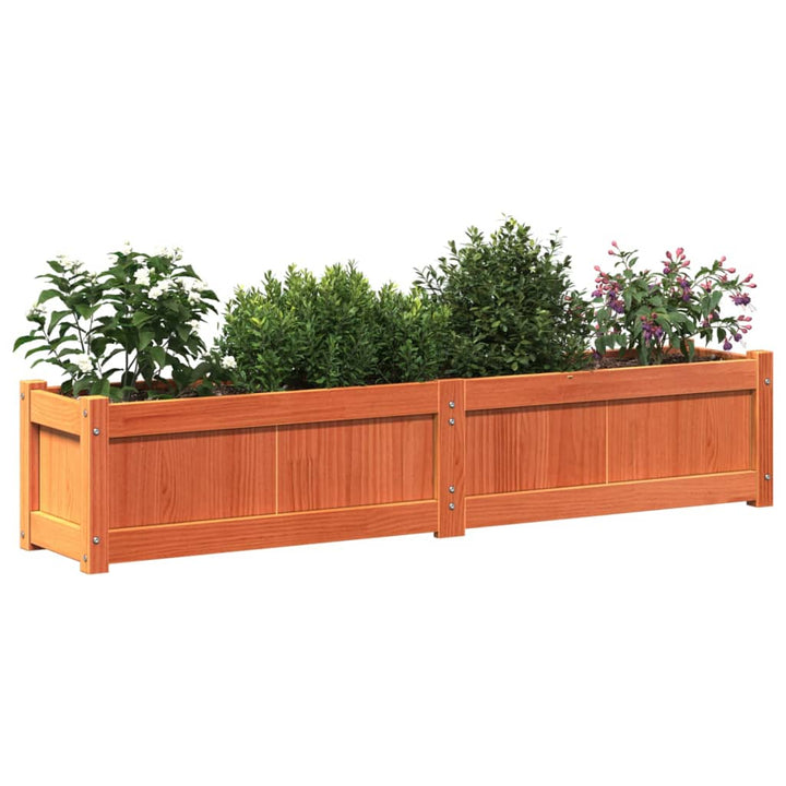 Jardinieră De Grădină, Maro Ceruit, 150X31X31 Cm Lemn Masiv Pin